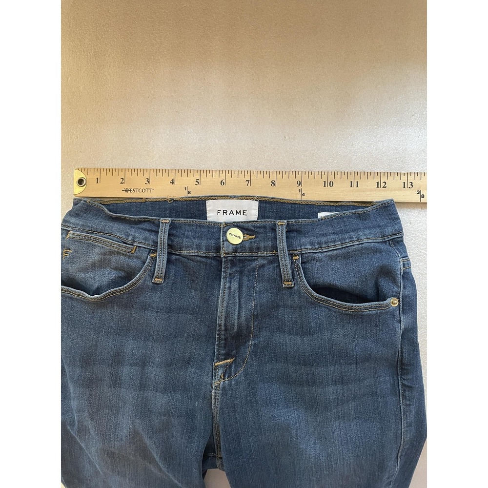 Frame Le High Skinny‎  Crop Jeans Women 26 Blue Stretch Denim Ankle Mid Rise - Picture 6 of 11